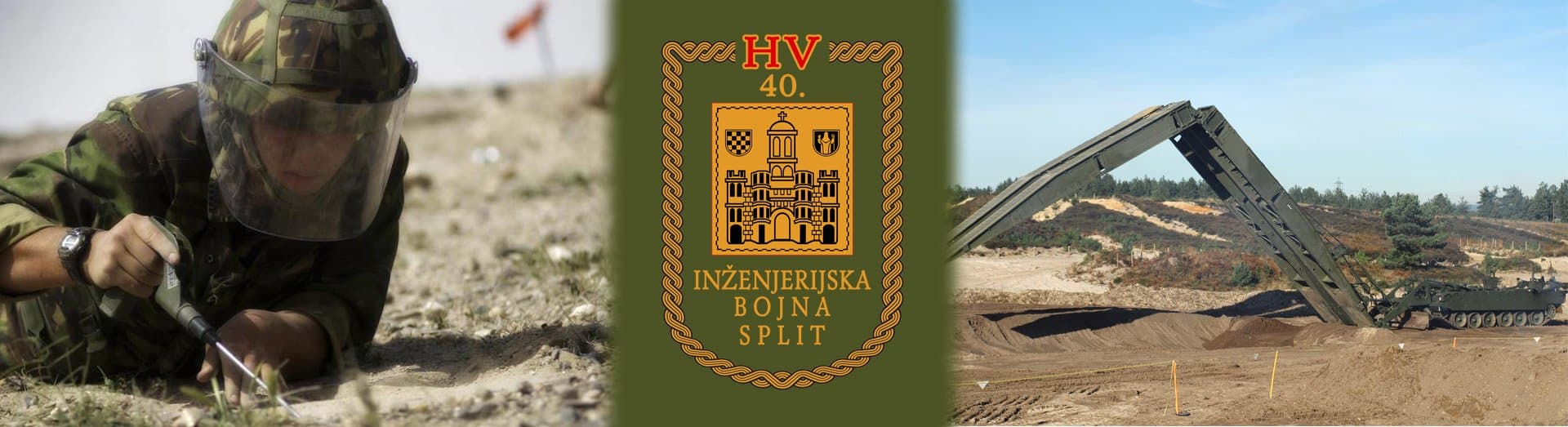 Pripadnik inženjerijske bojne, znak 40. inženjerijske bojne i vojno lansirni most